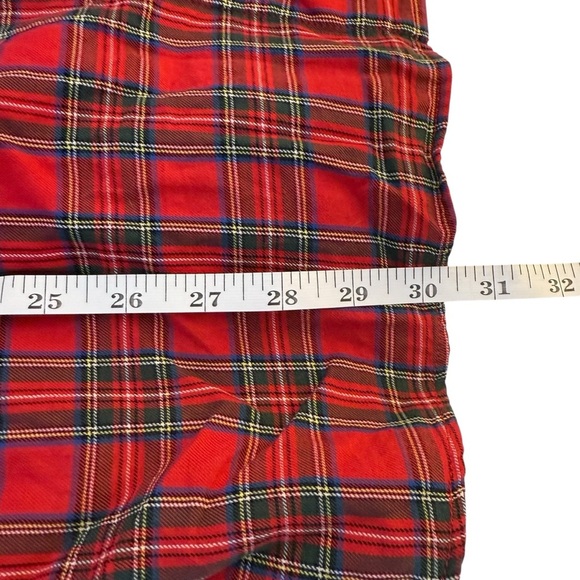 Zara Red Plaid Asymmetrical Tunic Top Medium Holiday Christmas Cabincore Ruffle - Picture 9 of 10